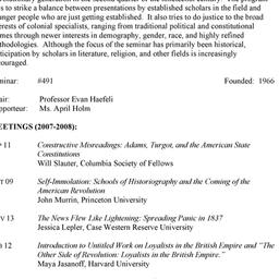 Schedules. Early American H...