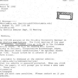 Announcements, 2007-09-11. ...