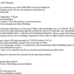 Announcements, 2008-09-18. ...