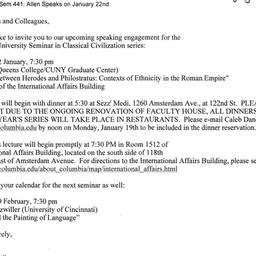 Announcements, 2009-01-22. ...