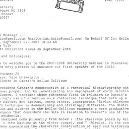 Announcements, 2007-09-20. ...