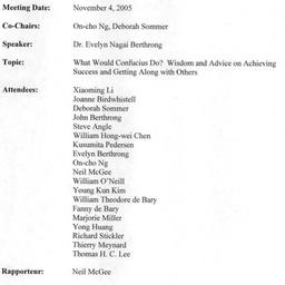 Minutes, 2005-11-04. Neo-Co...