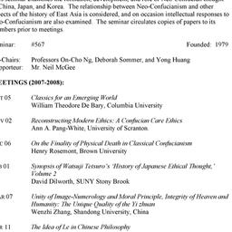 Schedules. Neo-Confucian St...