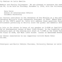 Announcements, 2008-11-06. ...