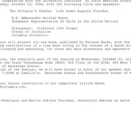 Announcements, 2008-10-22. ...