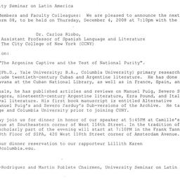 Announcements, 2008-12-04. ...