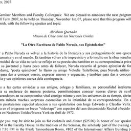 Announcements, 2007-11-01. ...