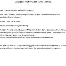 Minutes, 2005-11-04. Post-C...
