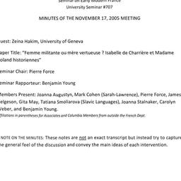 Minutes, 2005-11-17. Post-C...