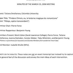 Minutes, 2006-03-23. Post-C...