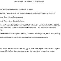 Minutes, 2007-04-05. Post-C...