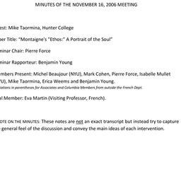 Minutes, 2006-11-16. Post-C...