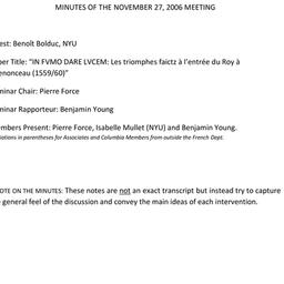 Minutes, 2006-11-27. Post-C...