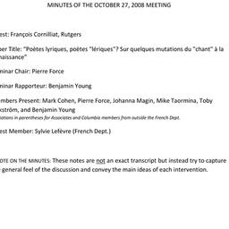Minutes, 2008-10-27. Post-C...
