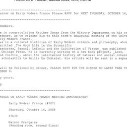 Announcements, 2008-10-16. ...