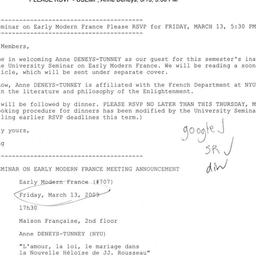 Announcements, 2009-03-13. ...