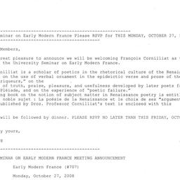 Announcements, 2008-10-27. ...