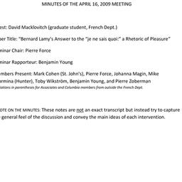 Minutes, 2009-04-16. Post-C...