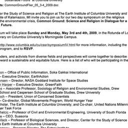 Announcements, 2009-05-03. ...