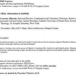 Announcements, 2008-11-12. ...