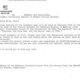 Announcements, 2009-02-13. ...