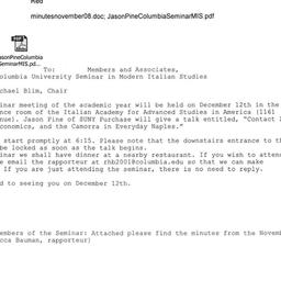 Announcements, 2008-12-12. ...