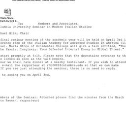 Announcements, 2009-04-03. ...