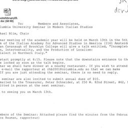 Announcements, 2009-03-13. ...