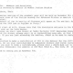 Announcements, 2007-11-09. ...