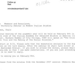 Announcements, 2008-02-08. ...
