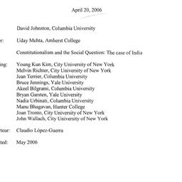 Minutes, 2006-04-20. Studie...