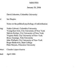 Minutes, 2006-01-26. Studie...
