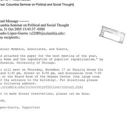 Announcements, 2005-11-17. ...