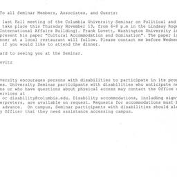 Announcements, 2008-11-13. ...