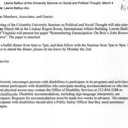 Announcements, 2009-03-04. ...