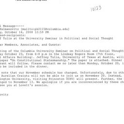 Announcements, 2008-10-23. ...