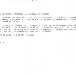 Announcements, 2008-09-18. ...