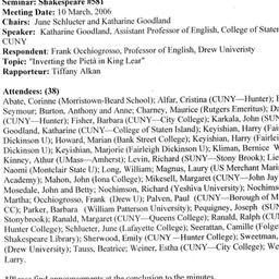 Minutes, 2006-03-10. Shakes...