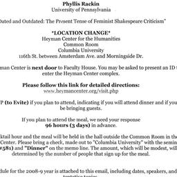 Announcements, 2008-09-12. ...