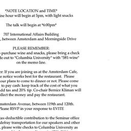 Announcements, 2009-04-17. ...
