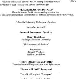Announcements, 2008-11-14. ...