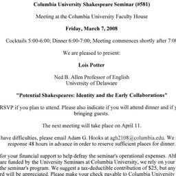 Announcements, 2008-03-07. ...