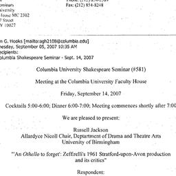 Announcements, 2007-09-14. ...