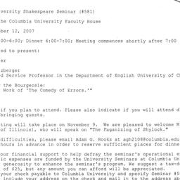 Announcements, 2007-10-12. ...