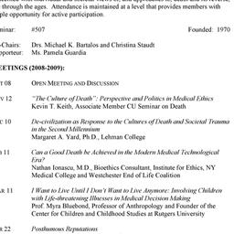 Schedules. Death, seminar 5...