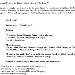 Announcements, 2009-03-11. ...