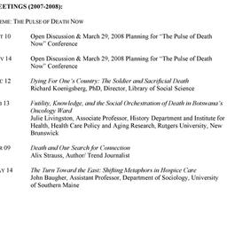 Schedules. Death, seminar 5...