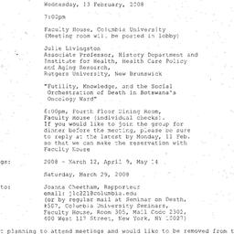Announcements, 2008-02-13. ...