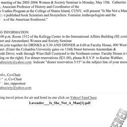 Announcements, 2006-05-15. ...