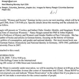 Announcements, 2009-04-20. ...